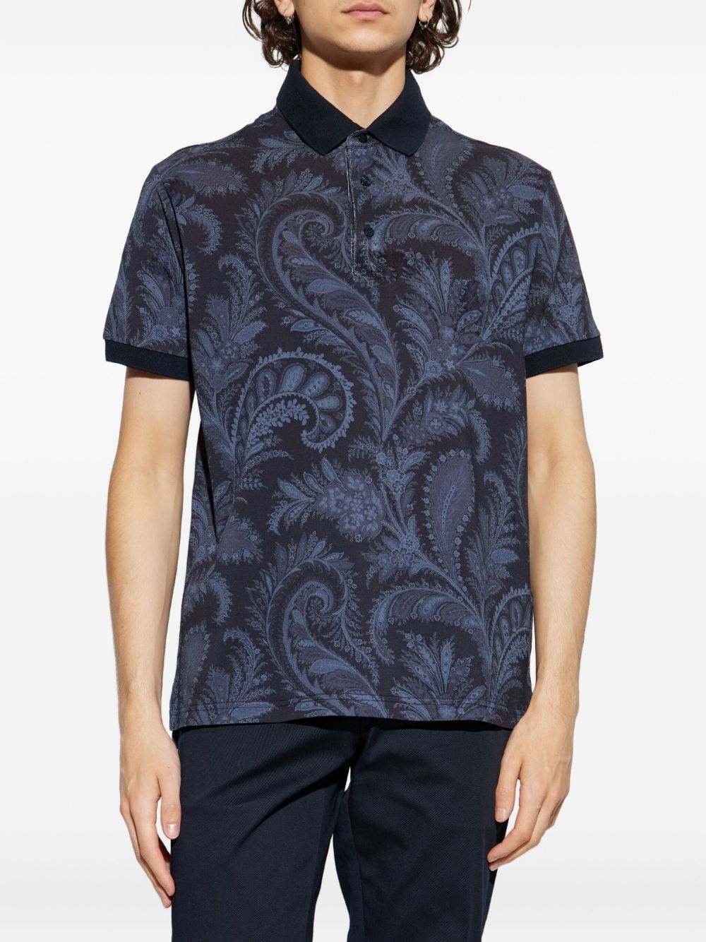 paisley-print polo shirt - 3