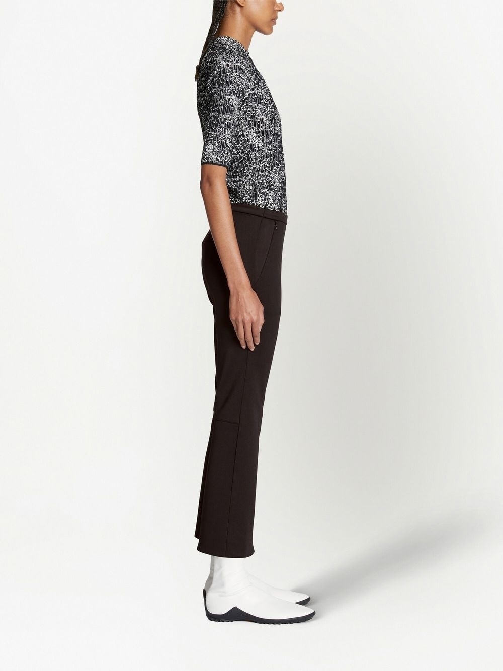 Scuba cropped flared trousers - 3