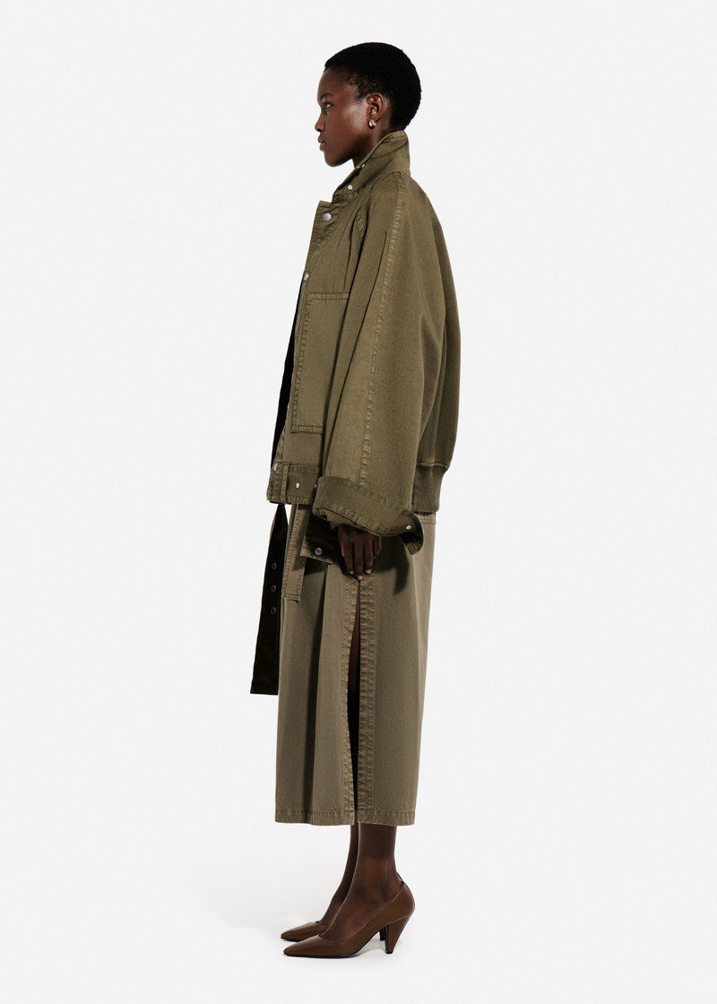 Garment Dye Pleated Culotte in Cotton 4