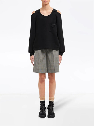 Prada cold shoulder sweatshirt outlook