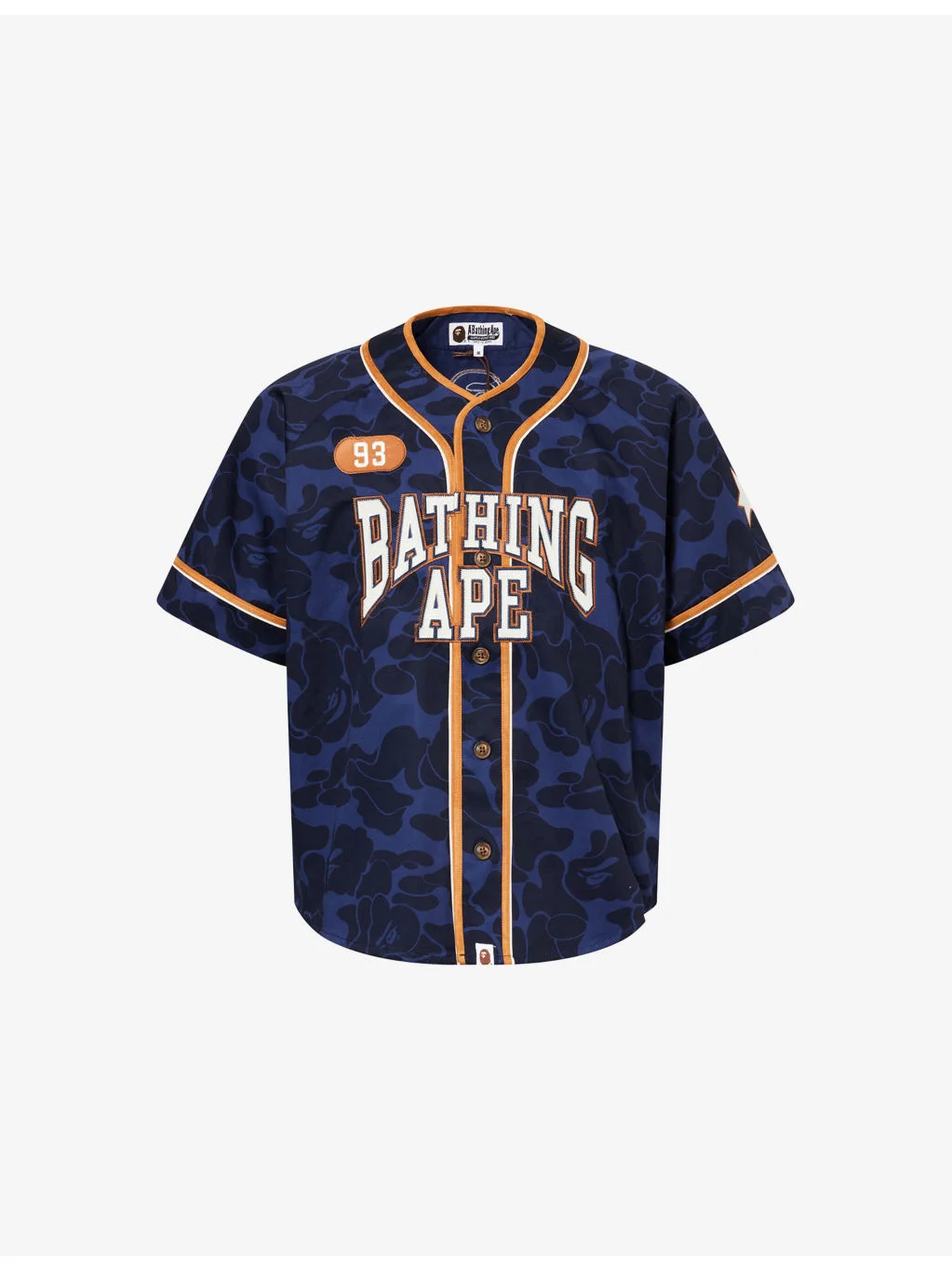 Logo-Embroidered Camo-Print Cotton Baseball Shirt - 1