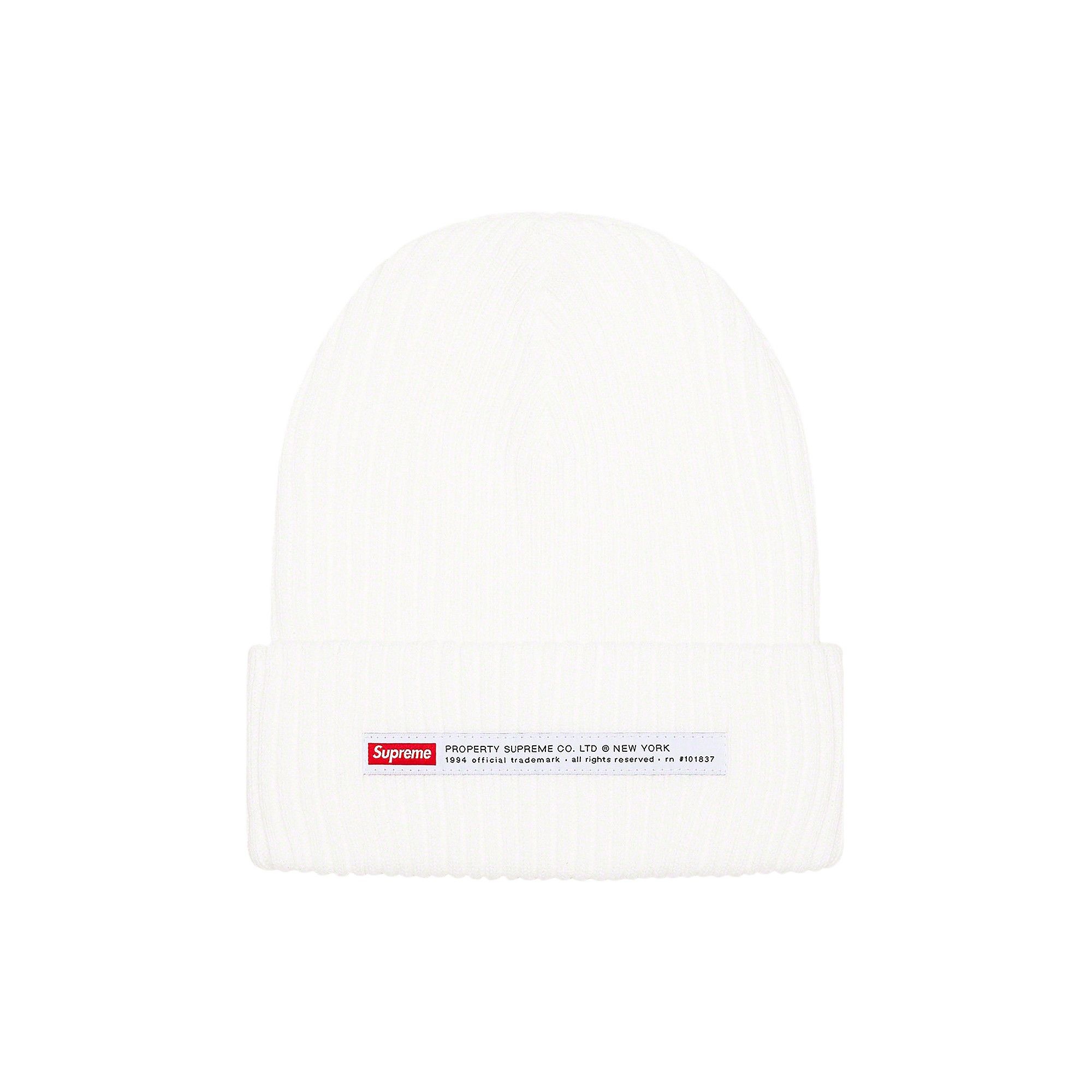 Supreme Property Label Beanie 'White' - 1