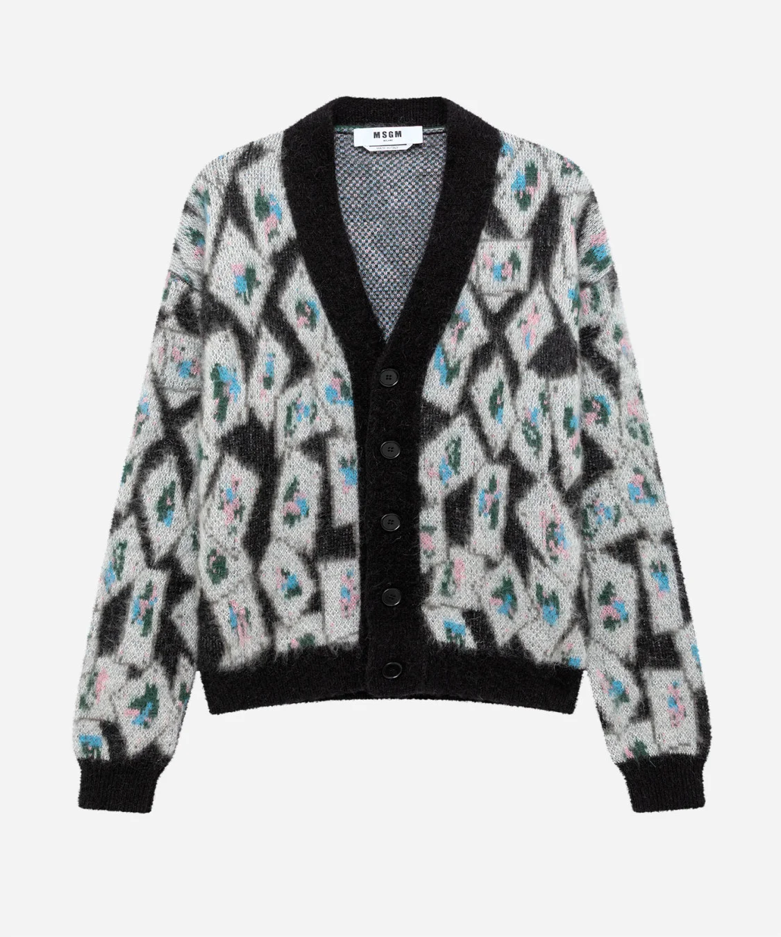 Mohair blend jacquard cardigan - 1