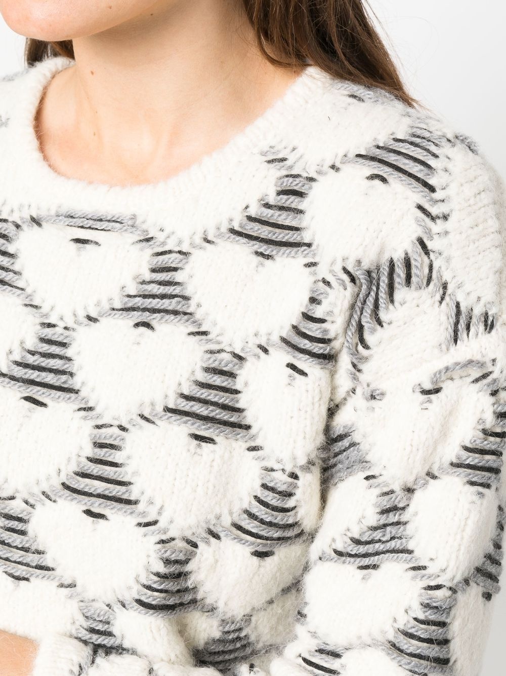jacquard-knit heart cropped jumper - 5