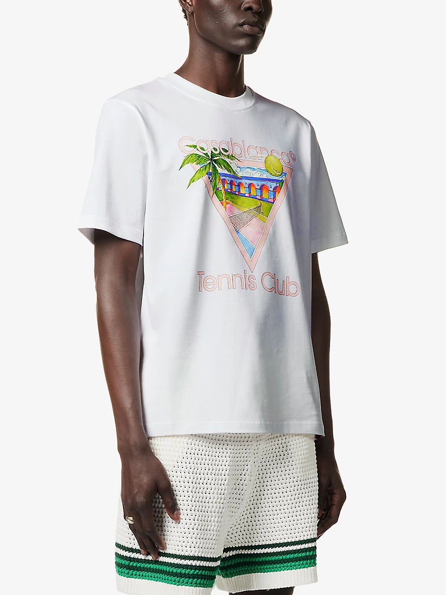 Tennis Club graphic-print cotton-jersey T-shirt - 3
