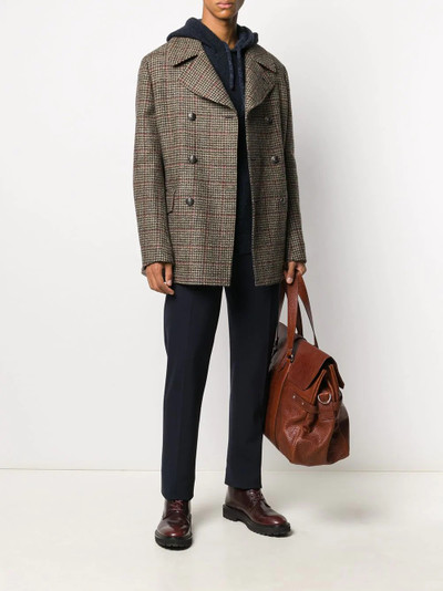 Etro checked double-breasted coat outlook