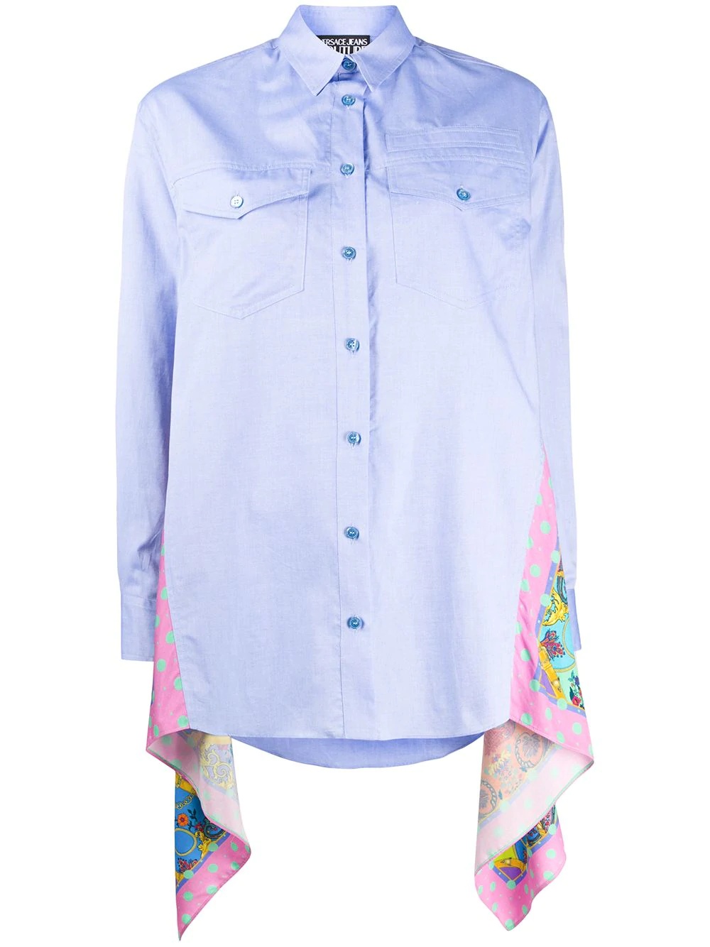 Paisley Loop Print panelled shirt - 1