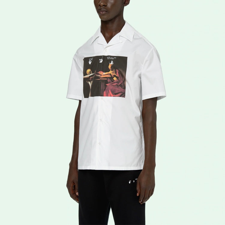 Men's Off-White SS21 Short Sleeve White Shirt OMGA163R21FAB0040125 - 5