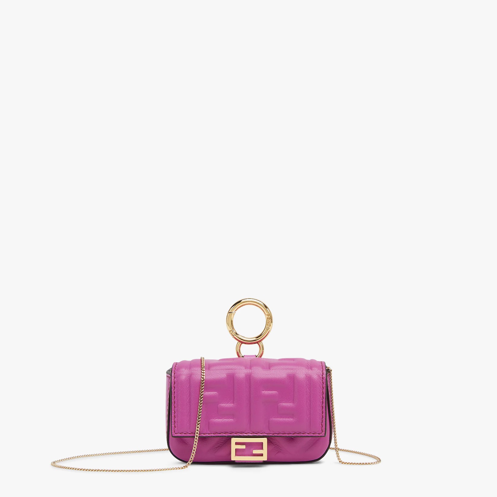 Purple nappa leather charm - 1