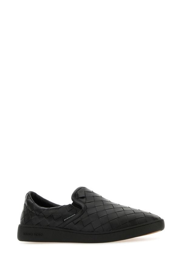 Bottega Veneta Man Black Leather Sawyer Slip Ons - 2