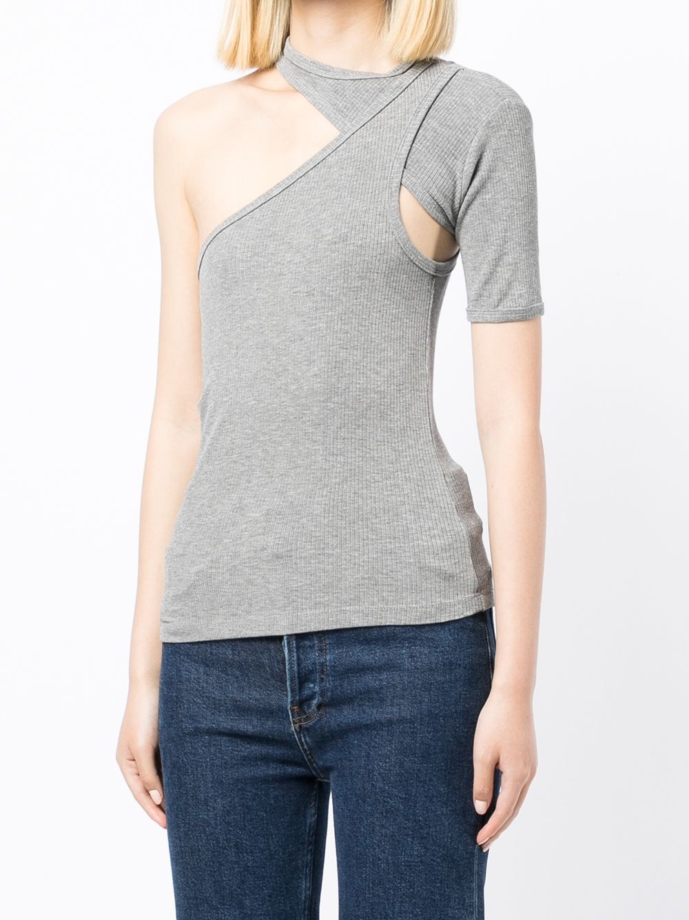 asymmetric short-sleeved T-shirt - 3