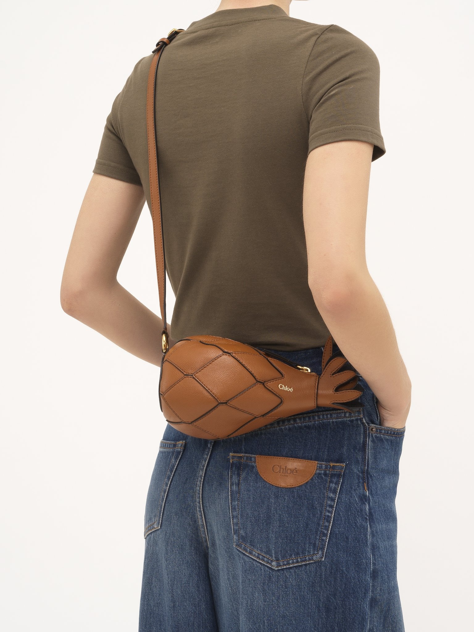 PINEAPPLE SHOULDER BAG IN GRAINED LEATHER - 6