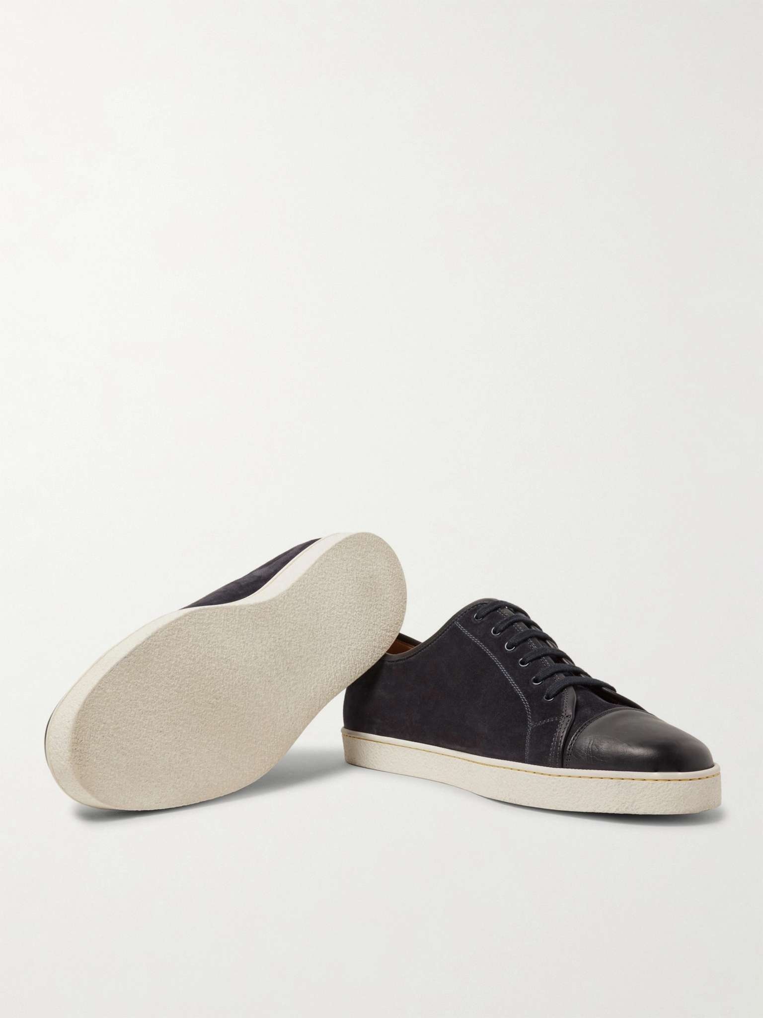 Levah Cap-Toe Brushed-Leather Sneakers - 7