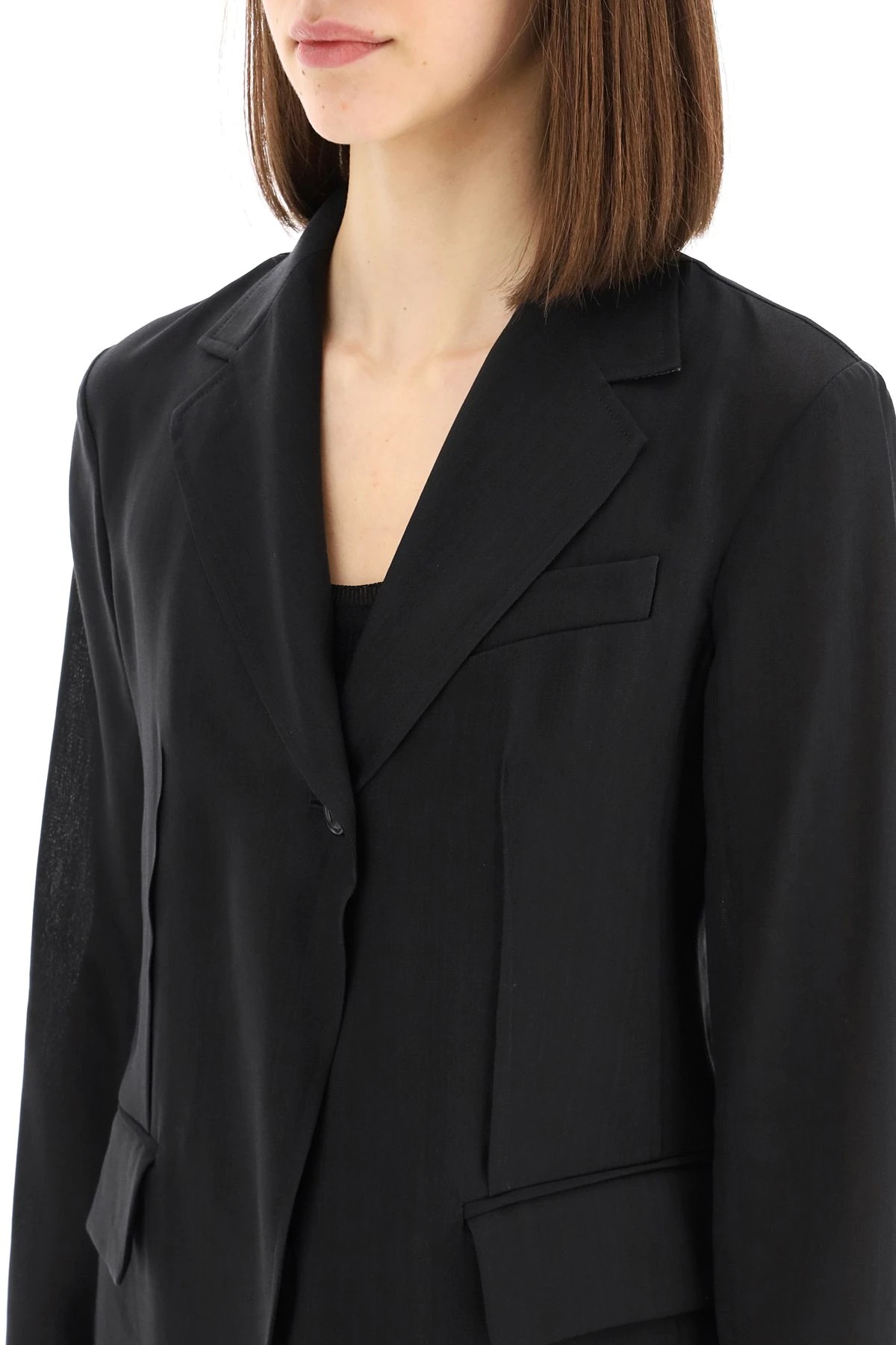 SINGLE-BREASTED RAMIE BLAZER - 5