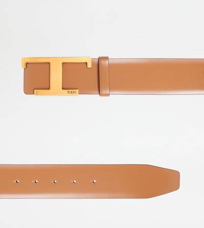 Tod's T TIMELESS BELT IN LEATHER - BROWN, PINK outlook