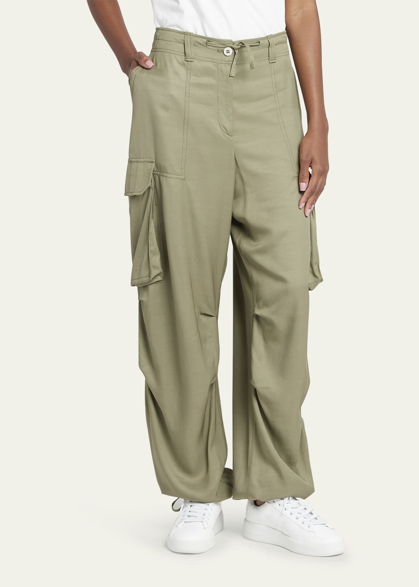 Journey Wide-Leg Drawstring Cargo Pants - 4