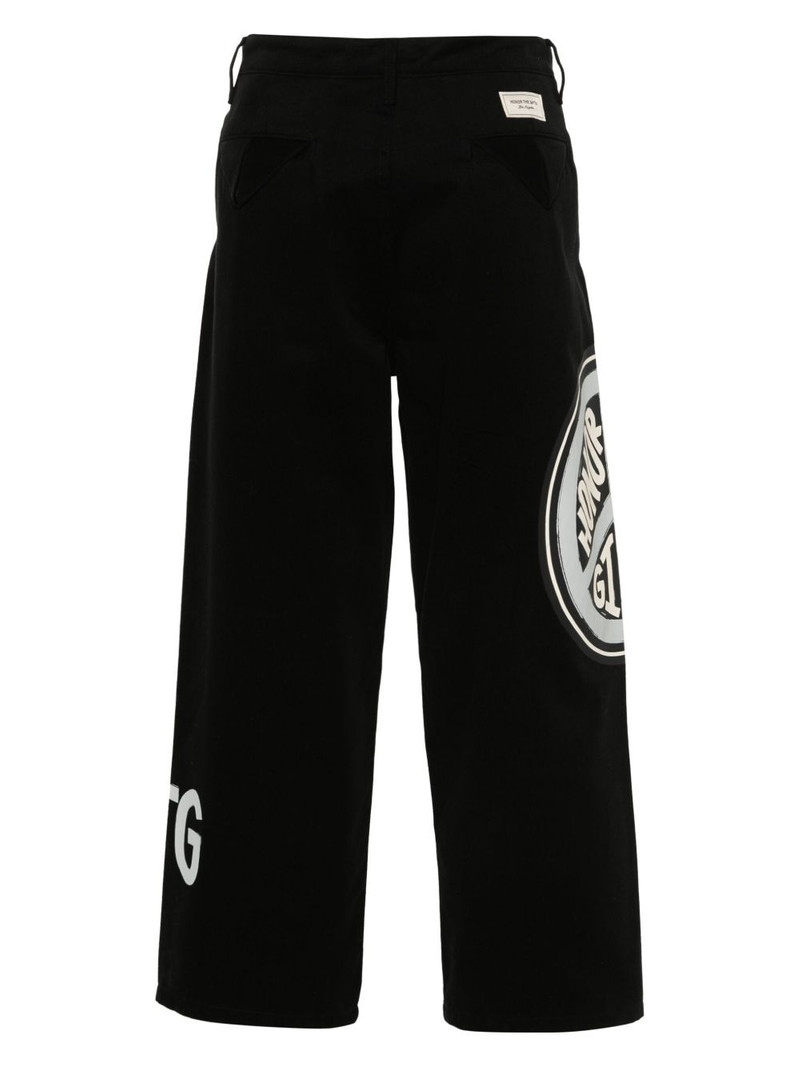 HONOR THE GIFT peace-print straight-leg trousers outlook