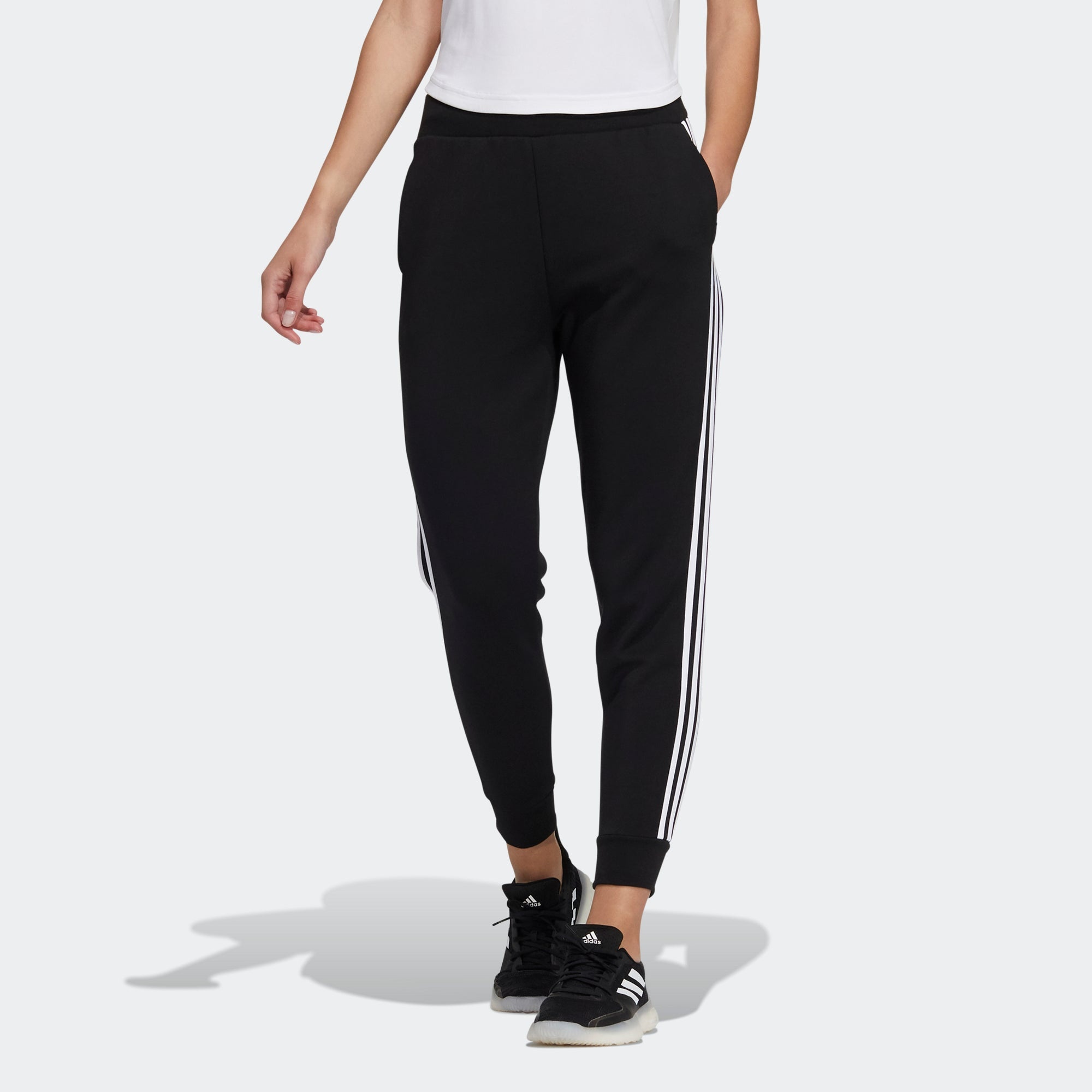 (WMNS) adidas Fi W Pt Dk Rlx Casual Sports Running Bundle Feet Long Pants/Trousers Black H09691 - 2