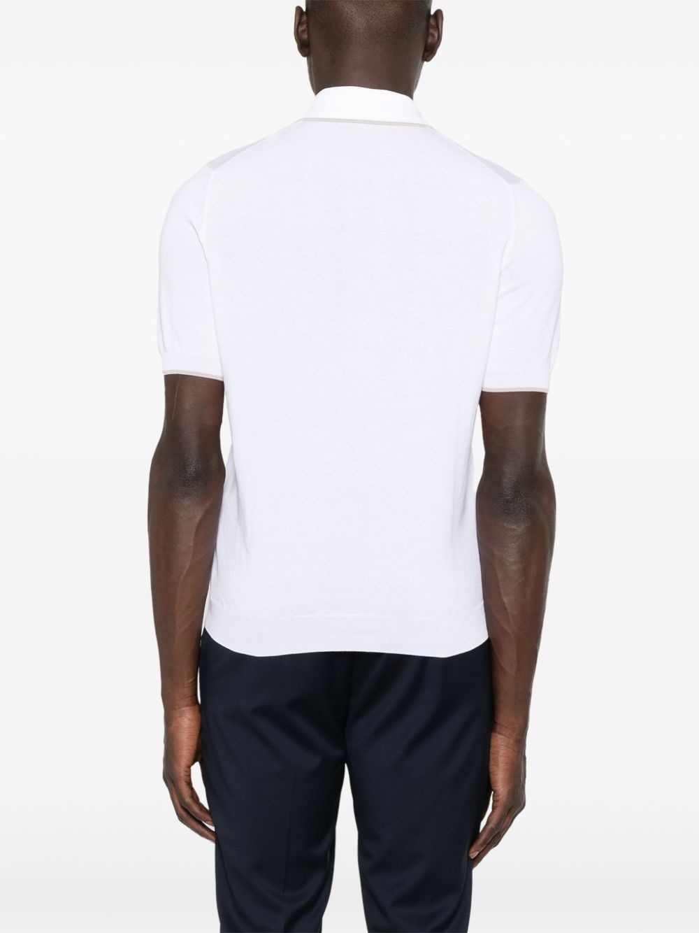 contrasting-trim polo shirt - 3