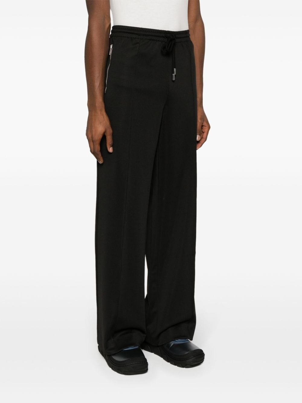 drawstring wide-leg trousers - 3