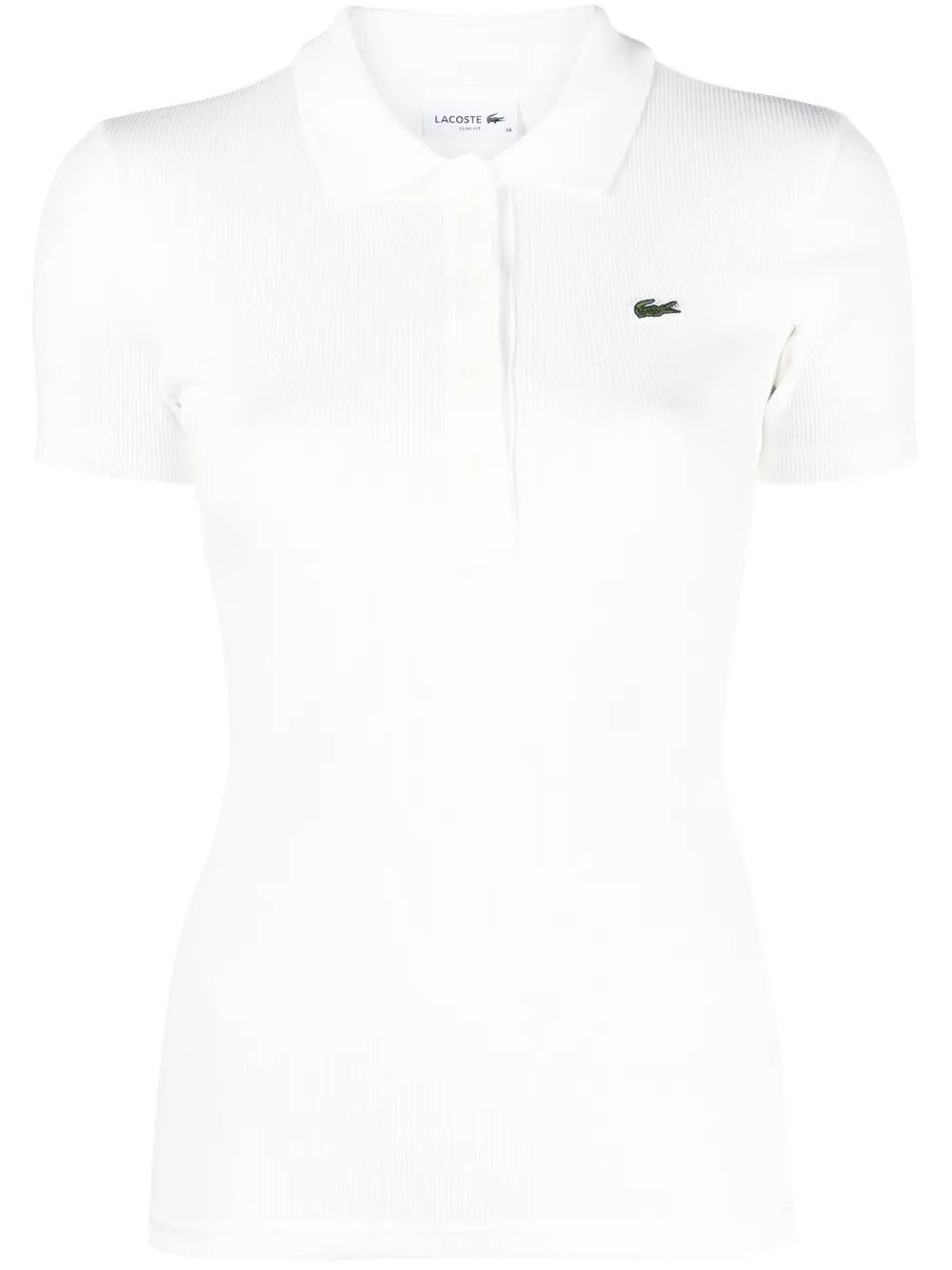 LACOSTE - Women Slim Fit Ribbed Cotton Polo Shirt - 5