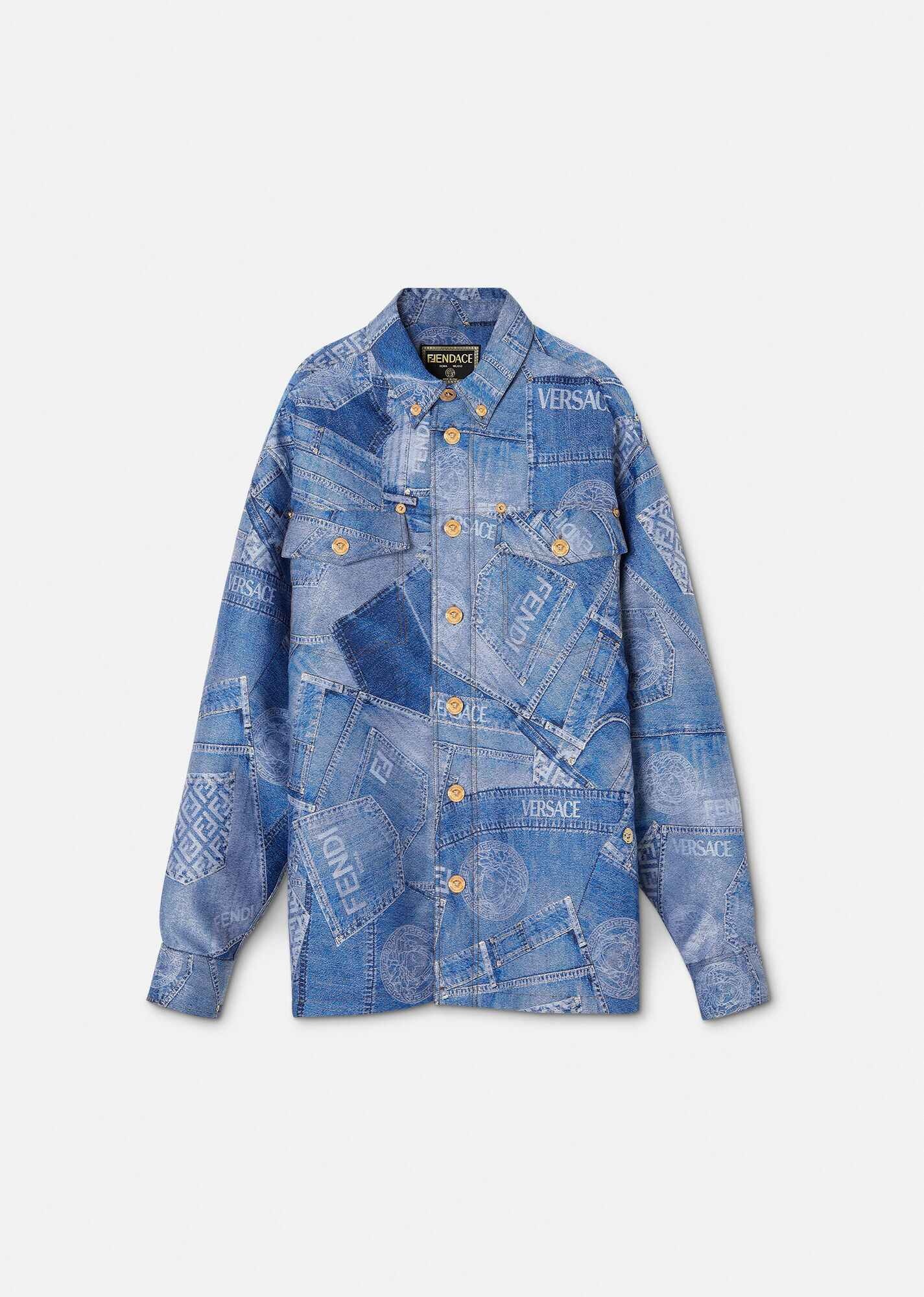 Fendace Denim Patchwork Jacquard Jacket - 6