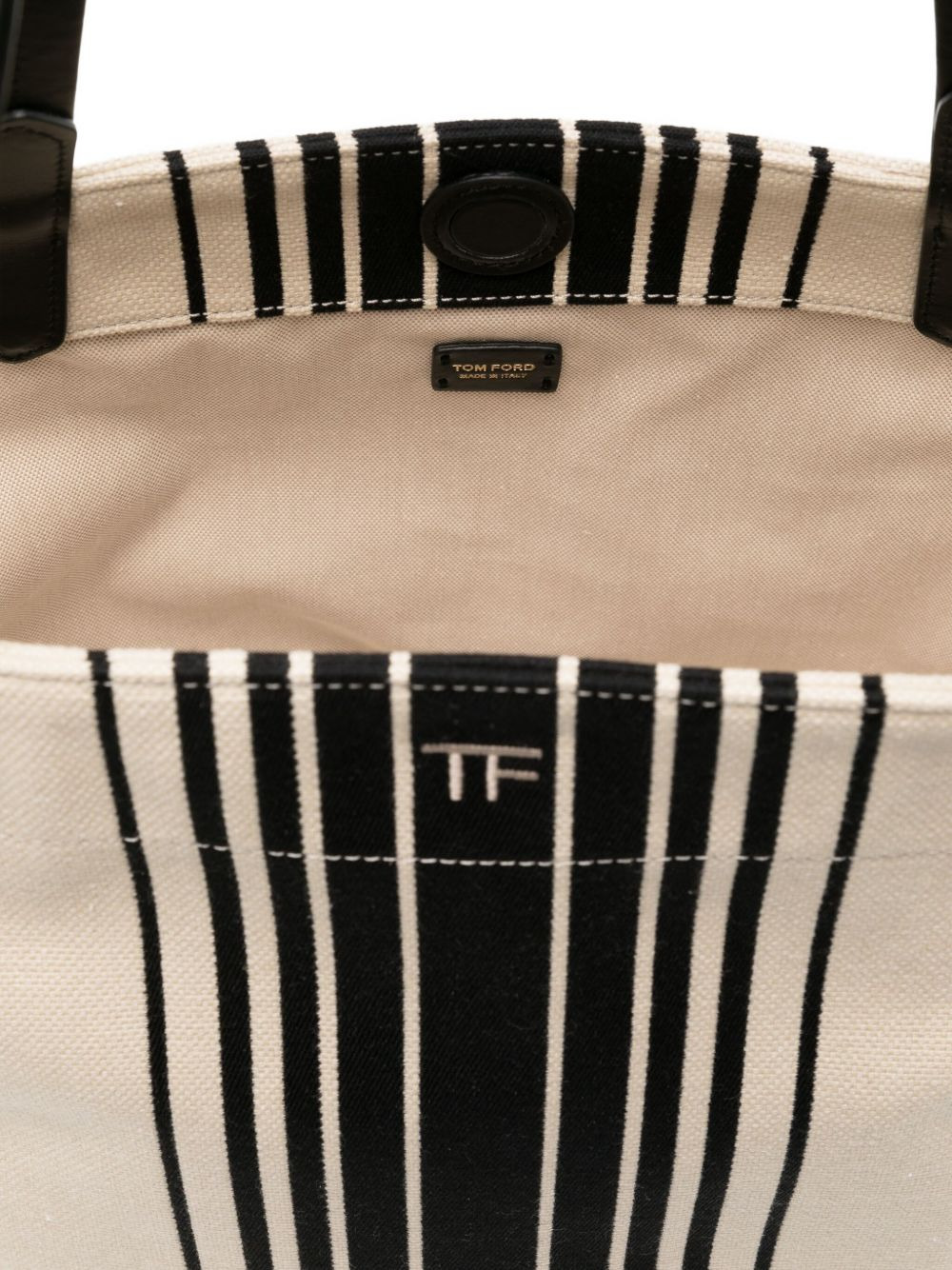 striped jacquard tote bag - 5