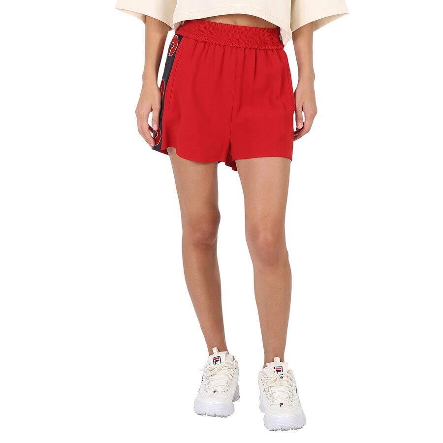 Stella McCartney Ladies Pants Red Logo Trim Shorts - 3