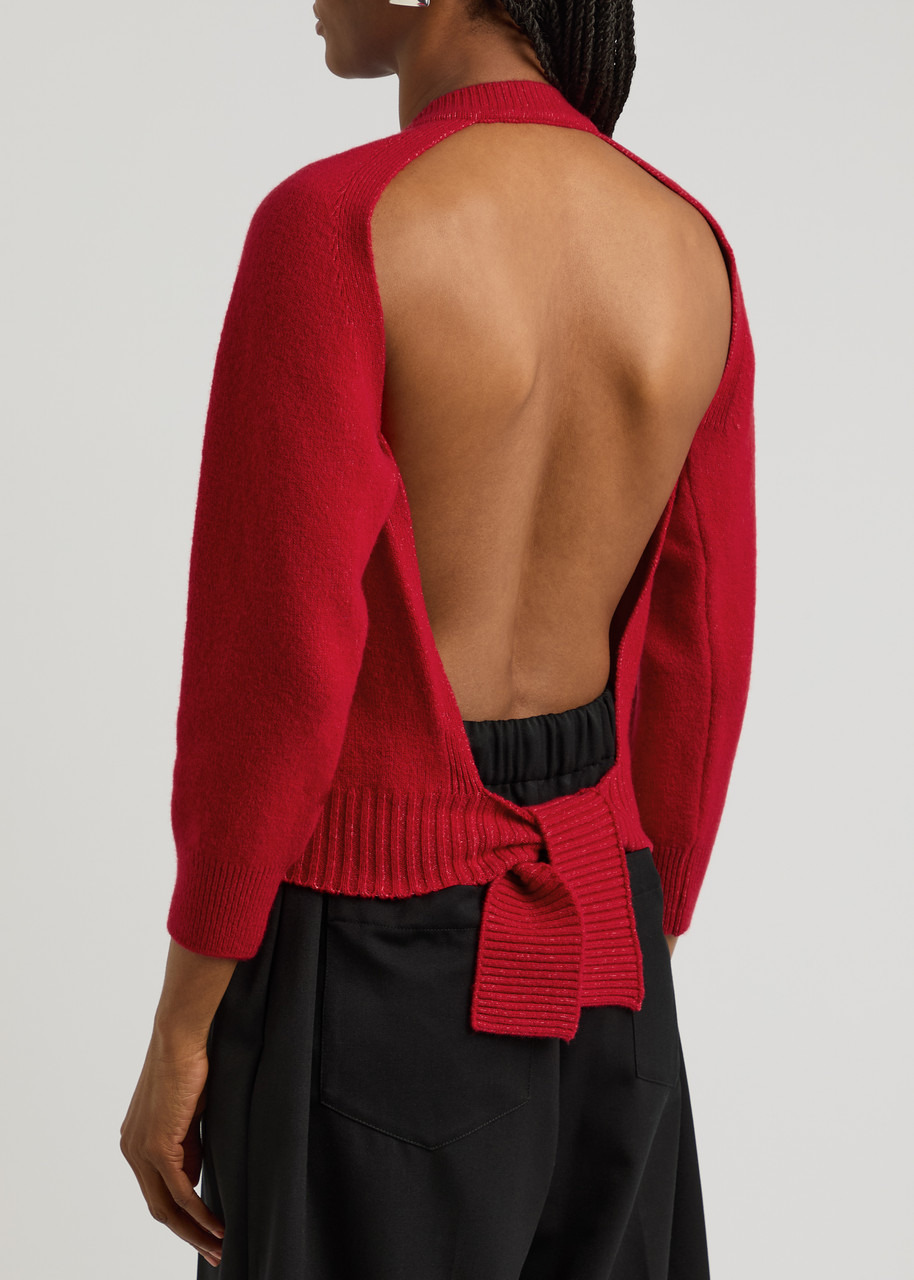 Simone Rocha Open-back Wool-blend Cardigan - 3