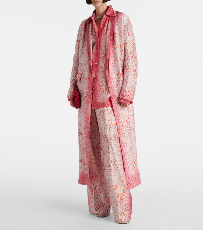 Dries Van Noten Printed silk wide-leg pants outlook