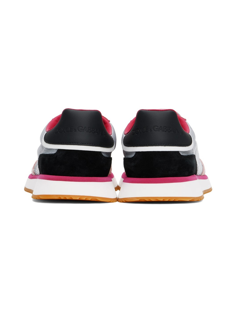 Gray & Pink Mixed-Material DG Cushion Sneakers 2