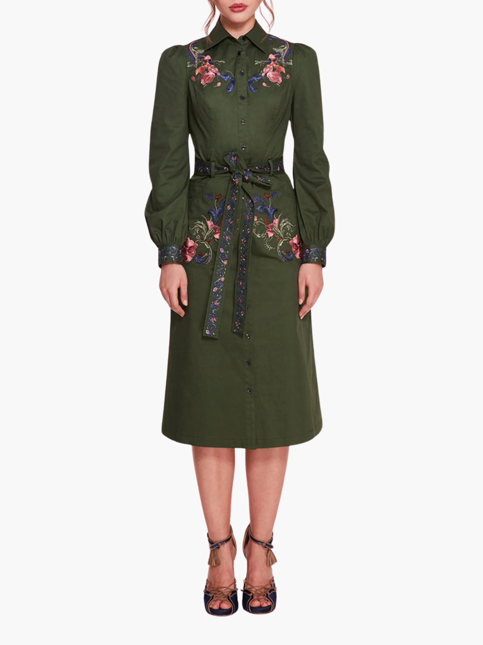 FILAGREE COTTON TWILL SHIRT DRESS - 1