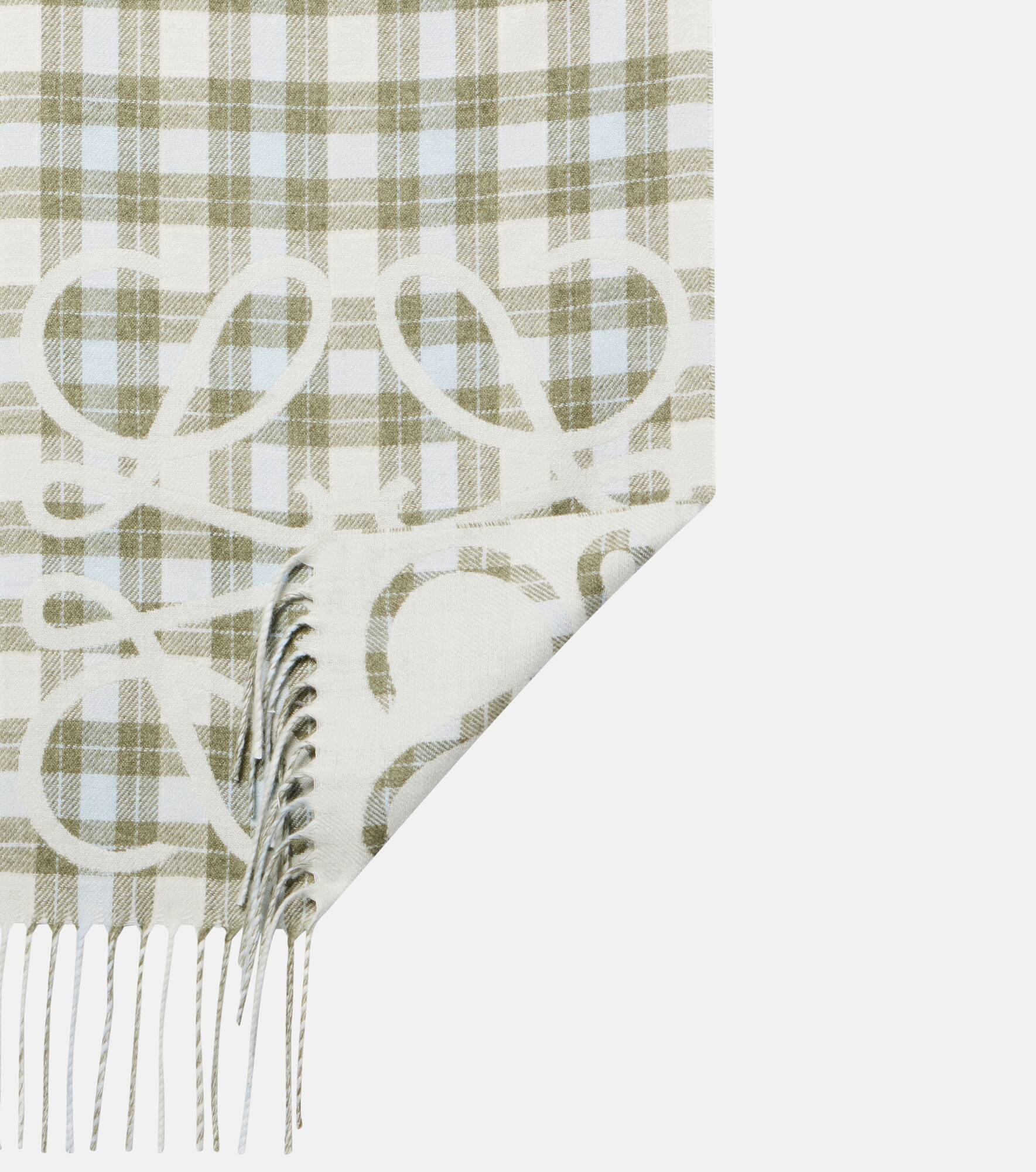 Anagram checked silk and cashmere scarf - 5