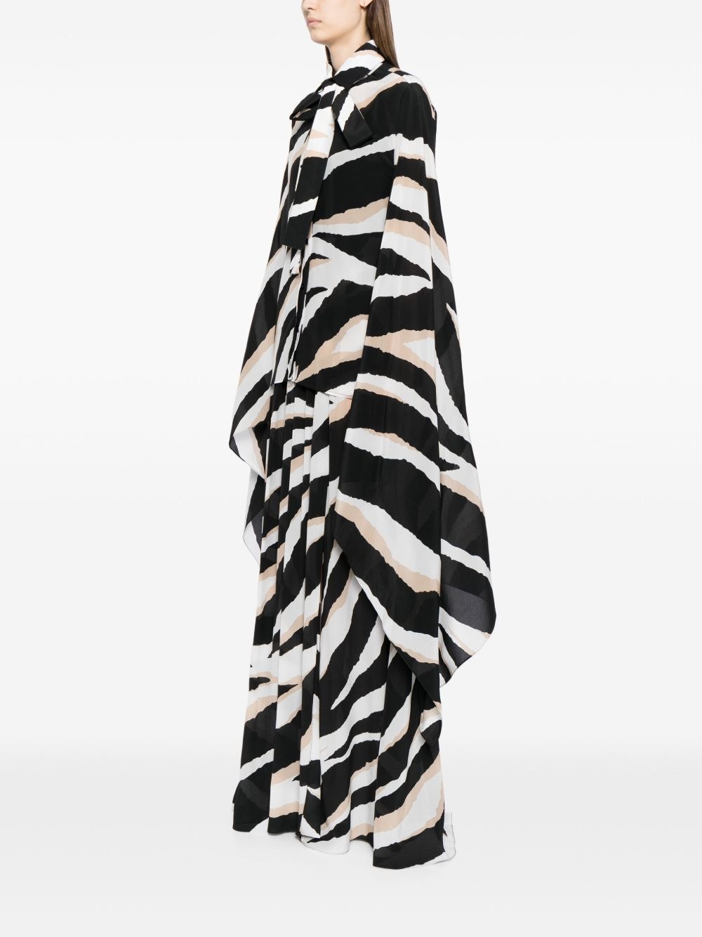 zebra-print silk shirt - 3
