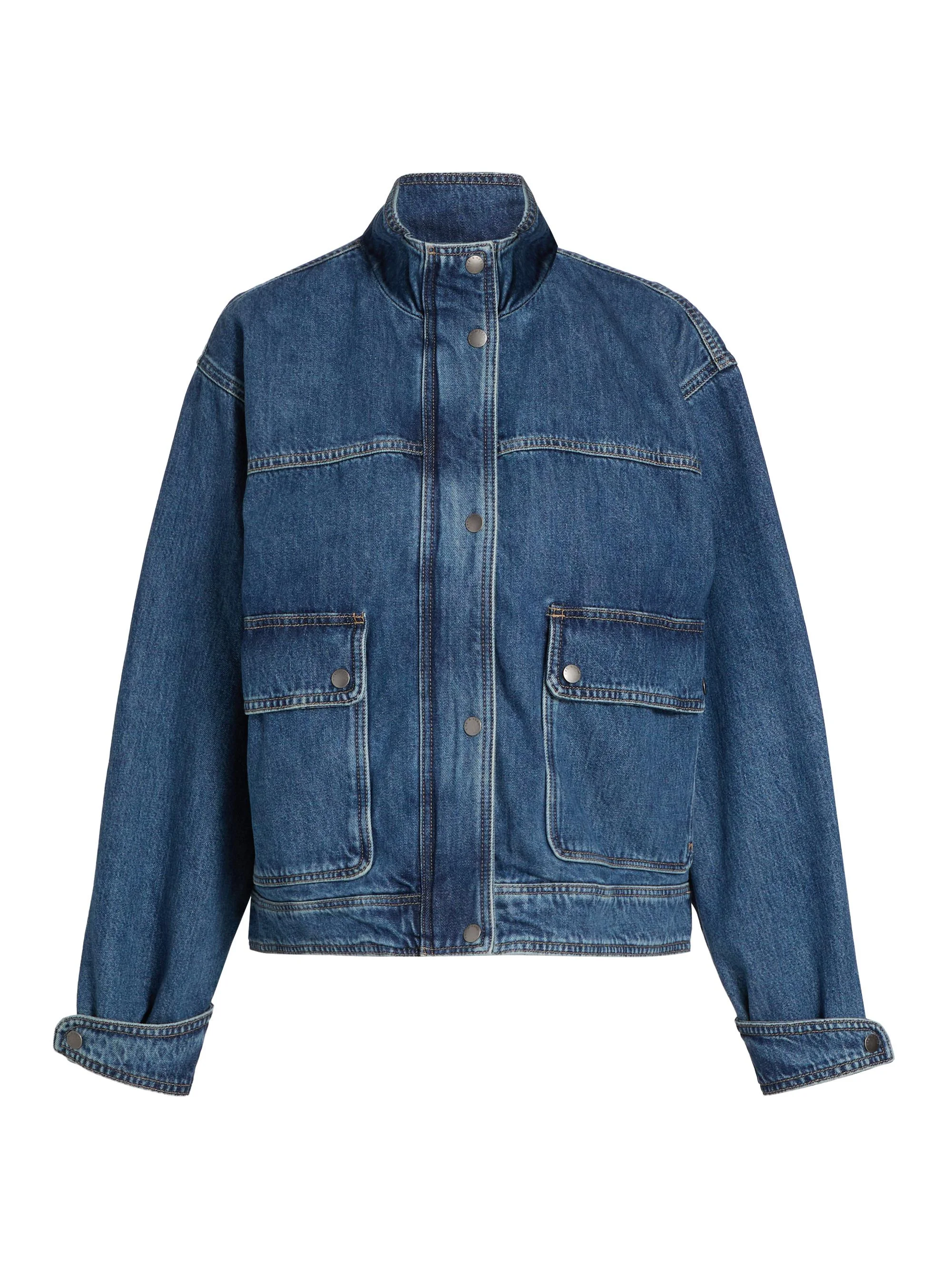Women's Sophia Stand Collar Denim Jacket - Easton - 1