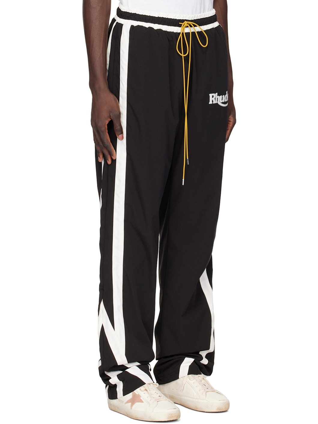 Black & Off-White Ski Track Pants - 2