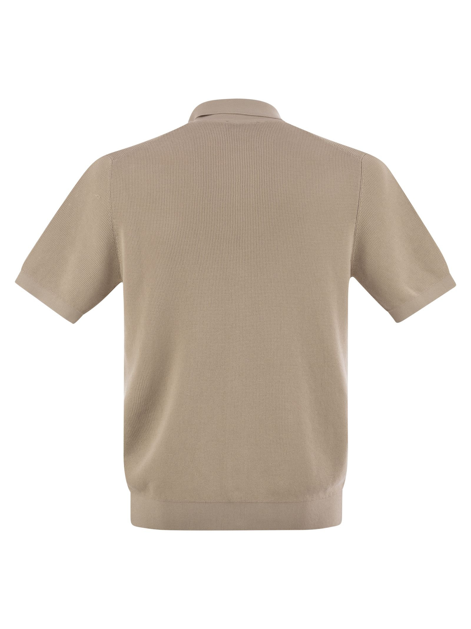 Peserico - Peserico Men Polo Cardigan In Pure Cotton Yarn - 2