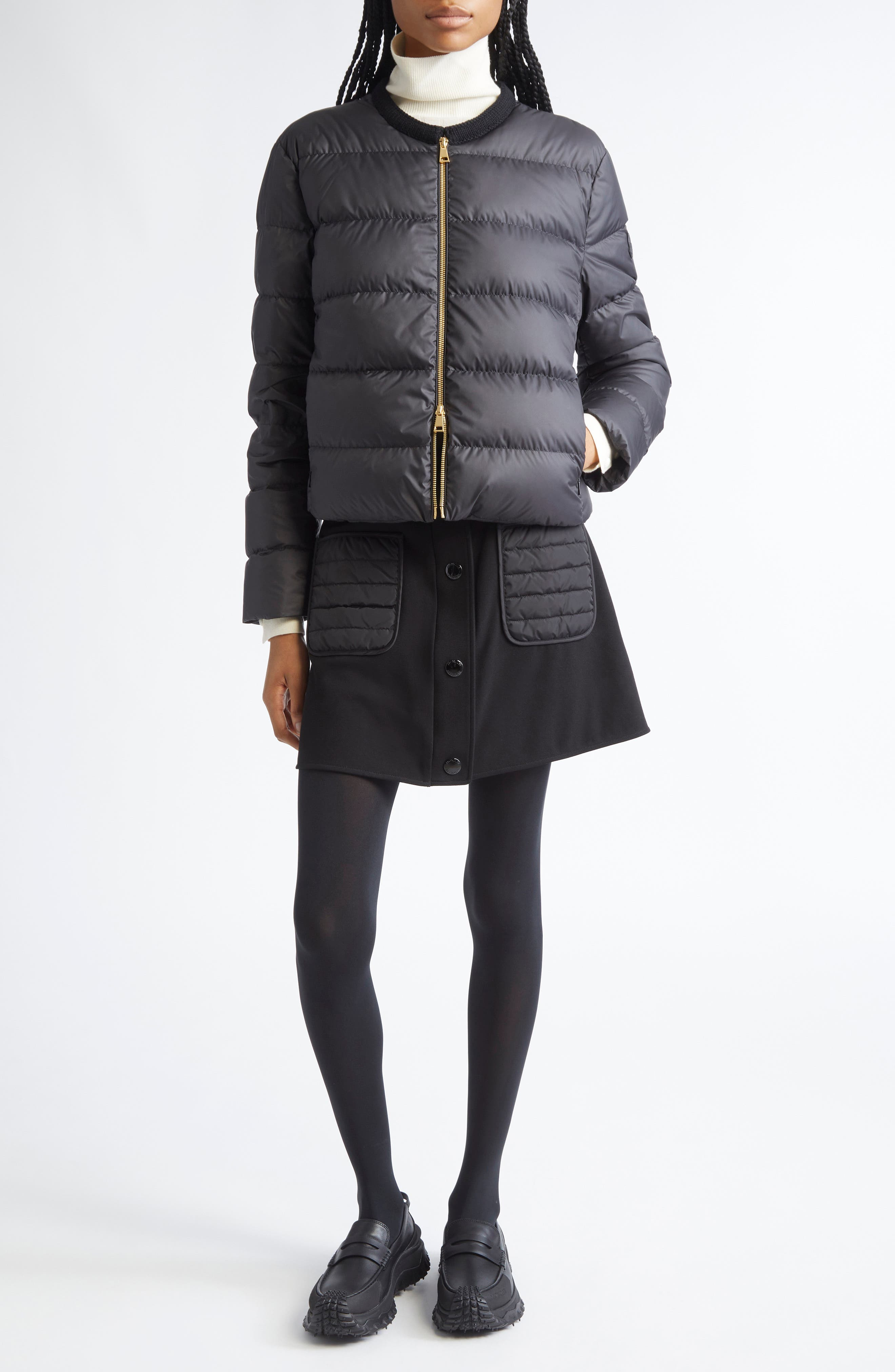 Moncler Mauvezin Mixed Media Down Puffer Jacket in Black at Nordstrom - 2