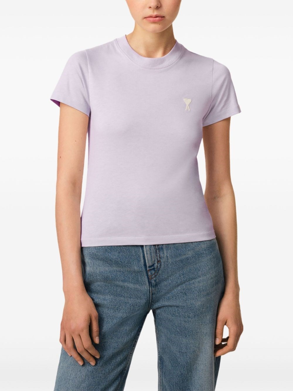 AMI PARIS★M'S ADC CROP T-SHIRT - FTS060 724 504 114403 NIGHT BLUE Cropped T-shirt | AMI PARIS
