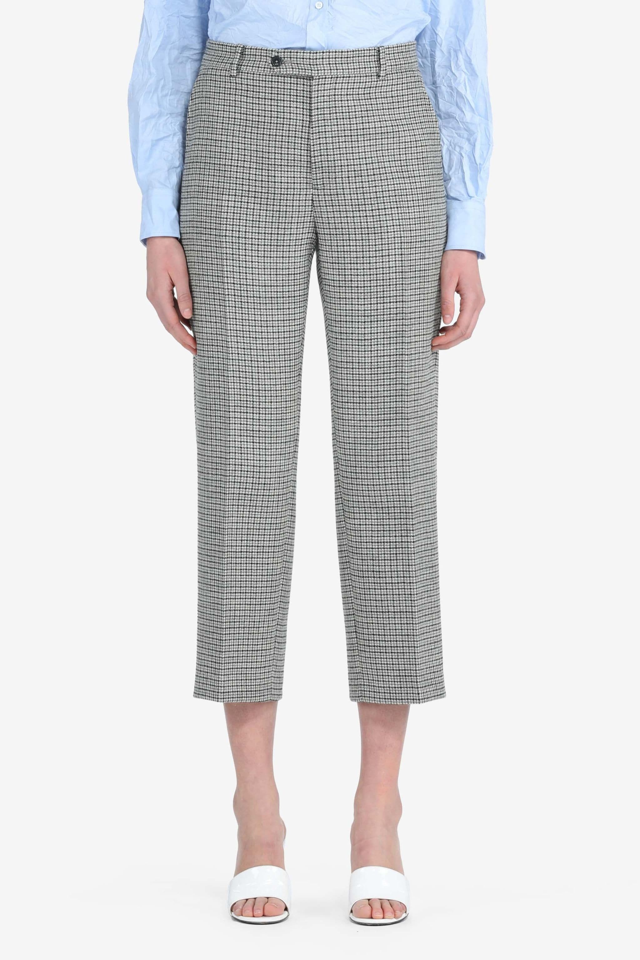 CHECKED STRAIGHT-LEG TROUSERS - 1