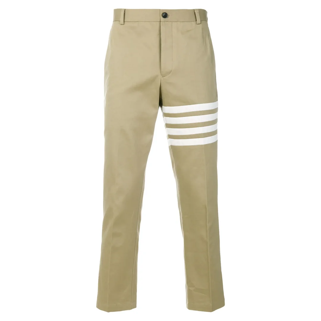 Cotton Twill 4-Bar Chino Trousers - 1