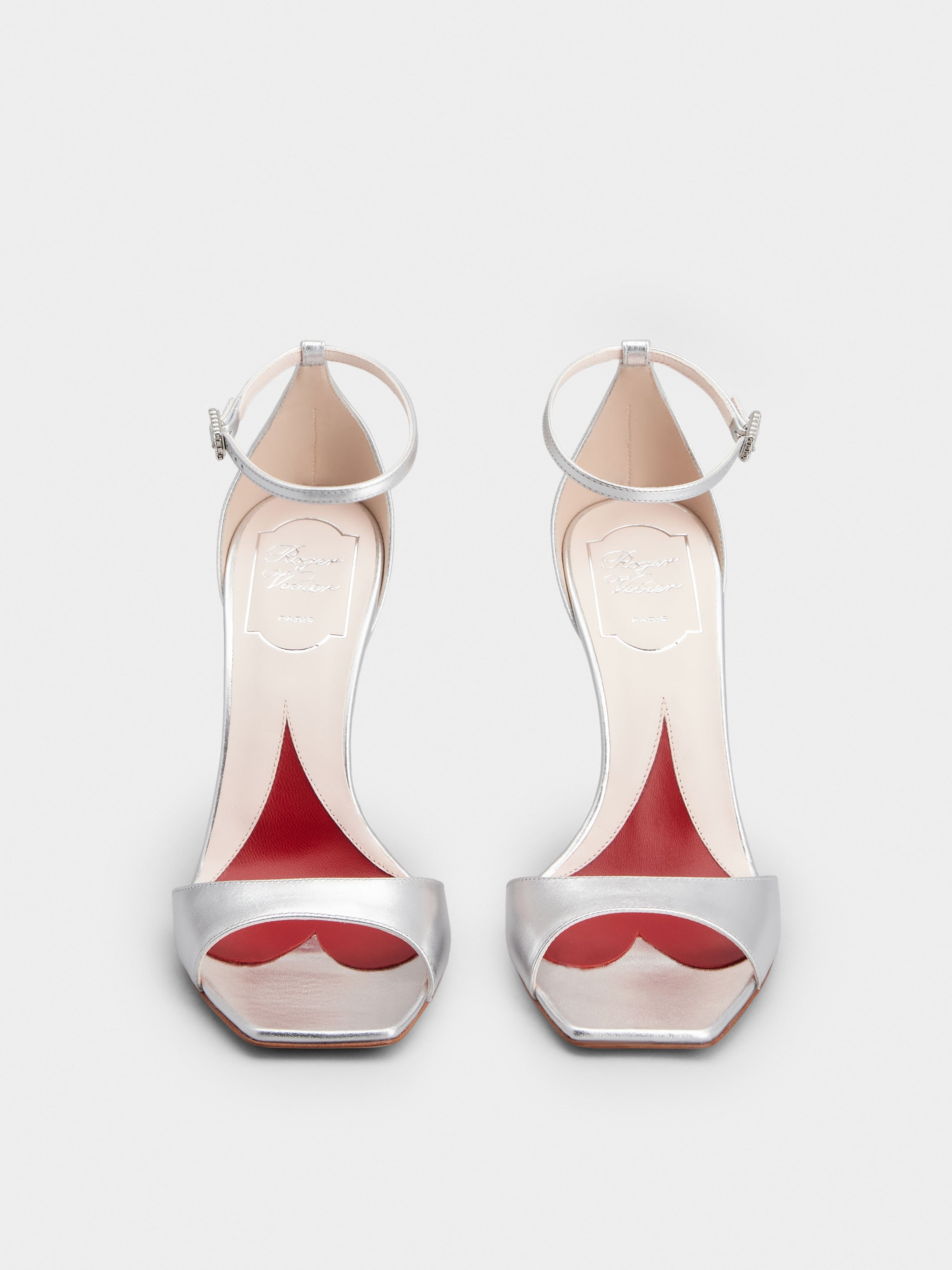 Jewel Heel Sandals in leather - 7