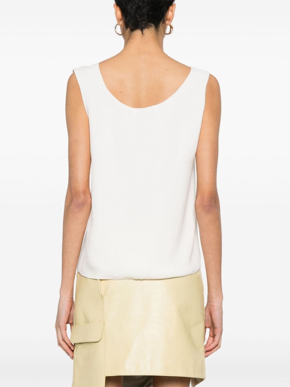 ring-detail crepe tank top - 4