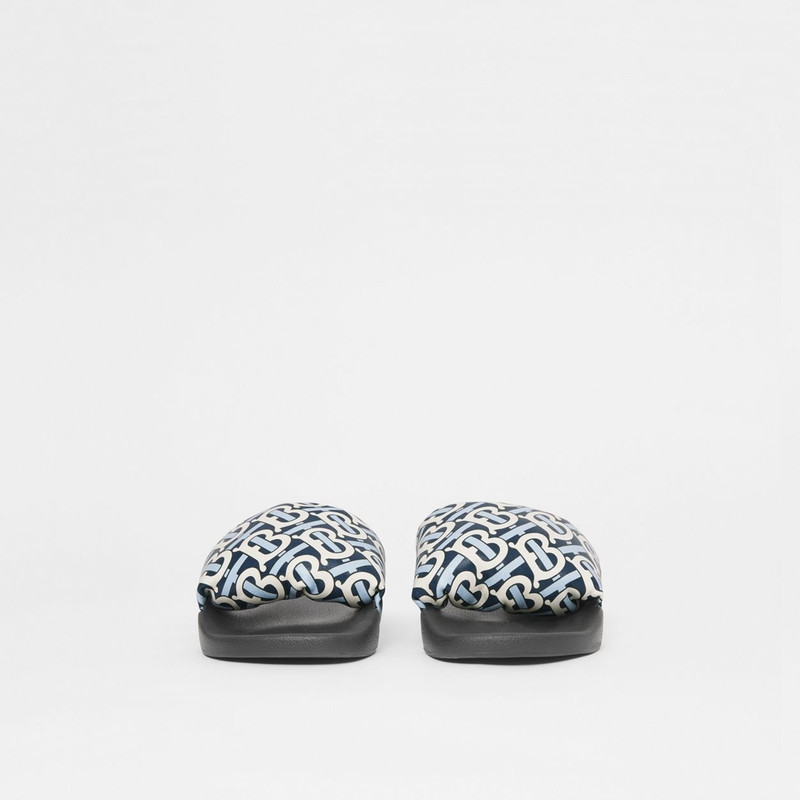 Monogram Print Lambskin Slides 5