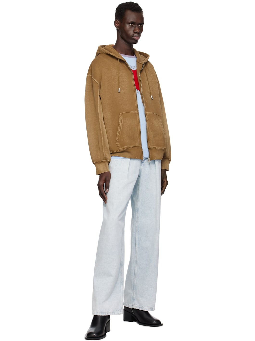 Tan Zip Hoodie - 4