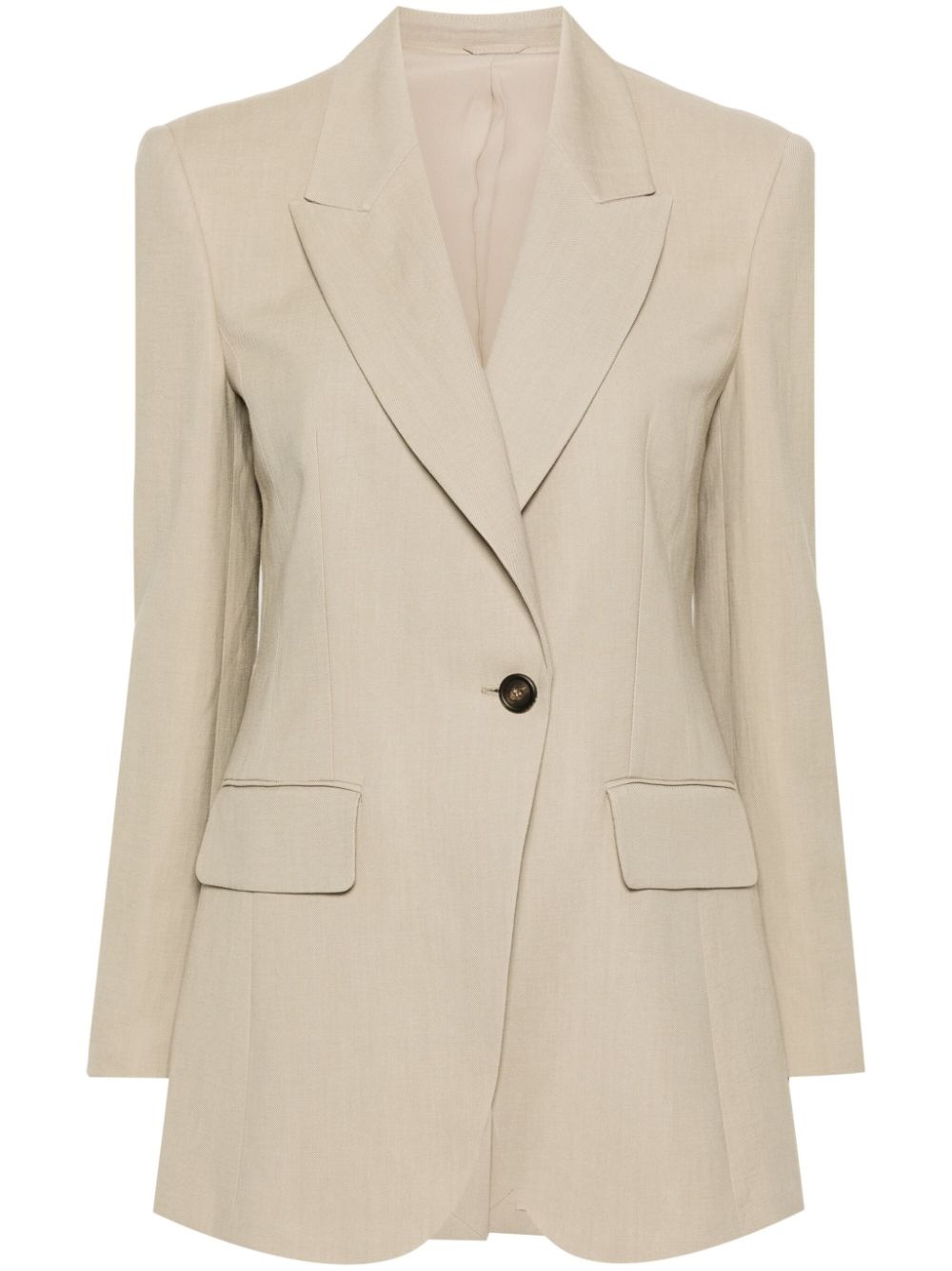 peak-lapels knitted blazer - 1