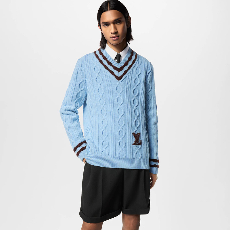 Cable-Knit Wool And Mohair V-Neck Pullover 2