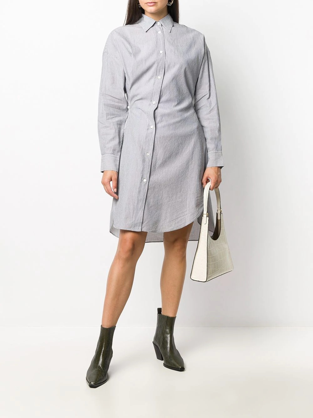 off-center Seen shirt dress - 2