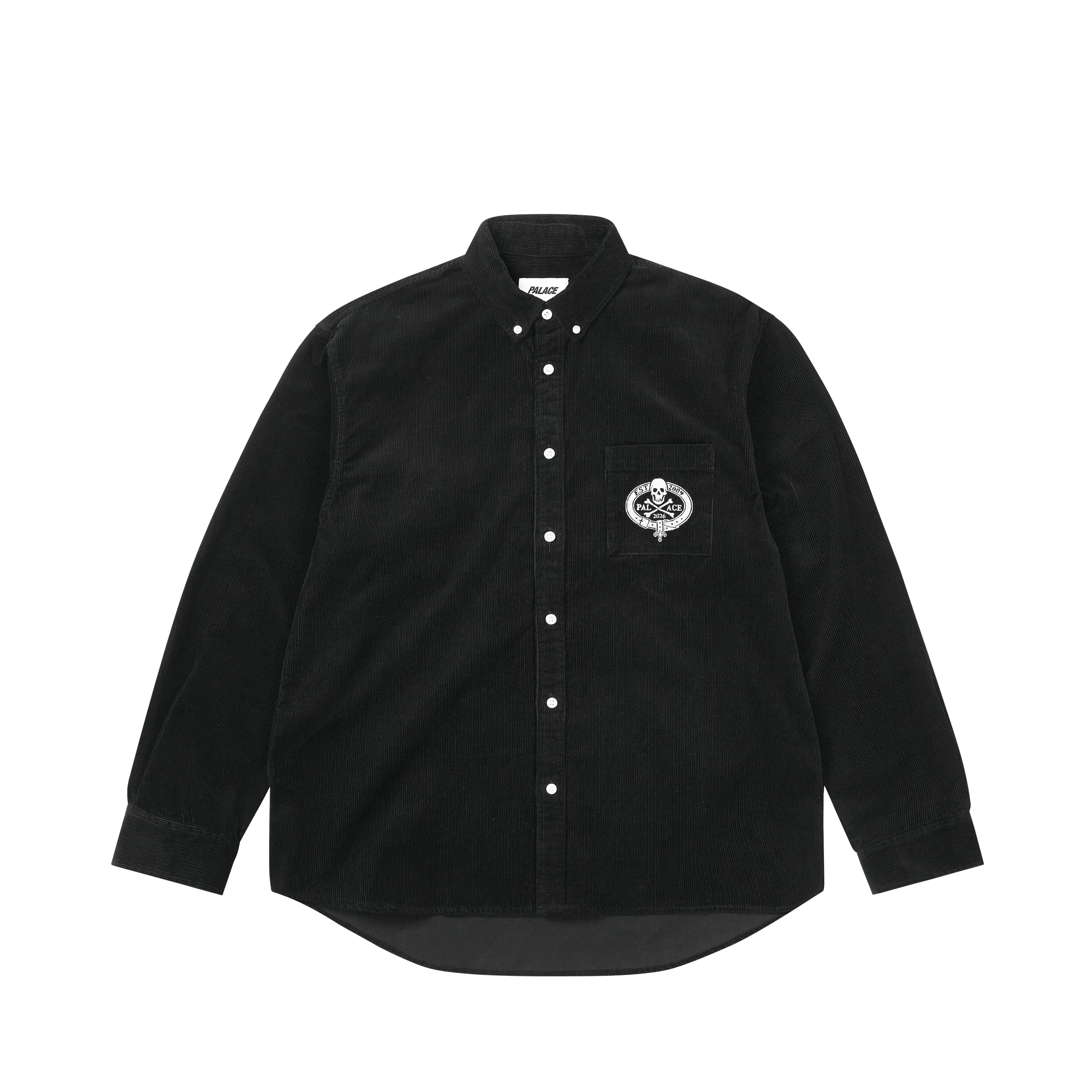 SKULL CREST CORD SHIRT BLACK - 1