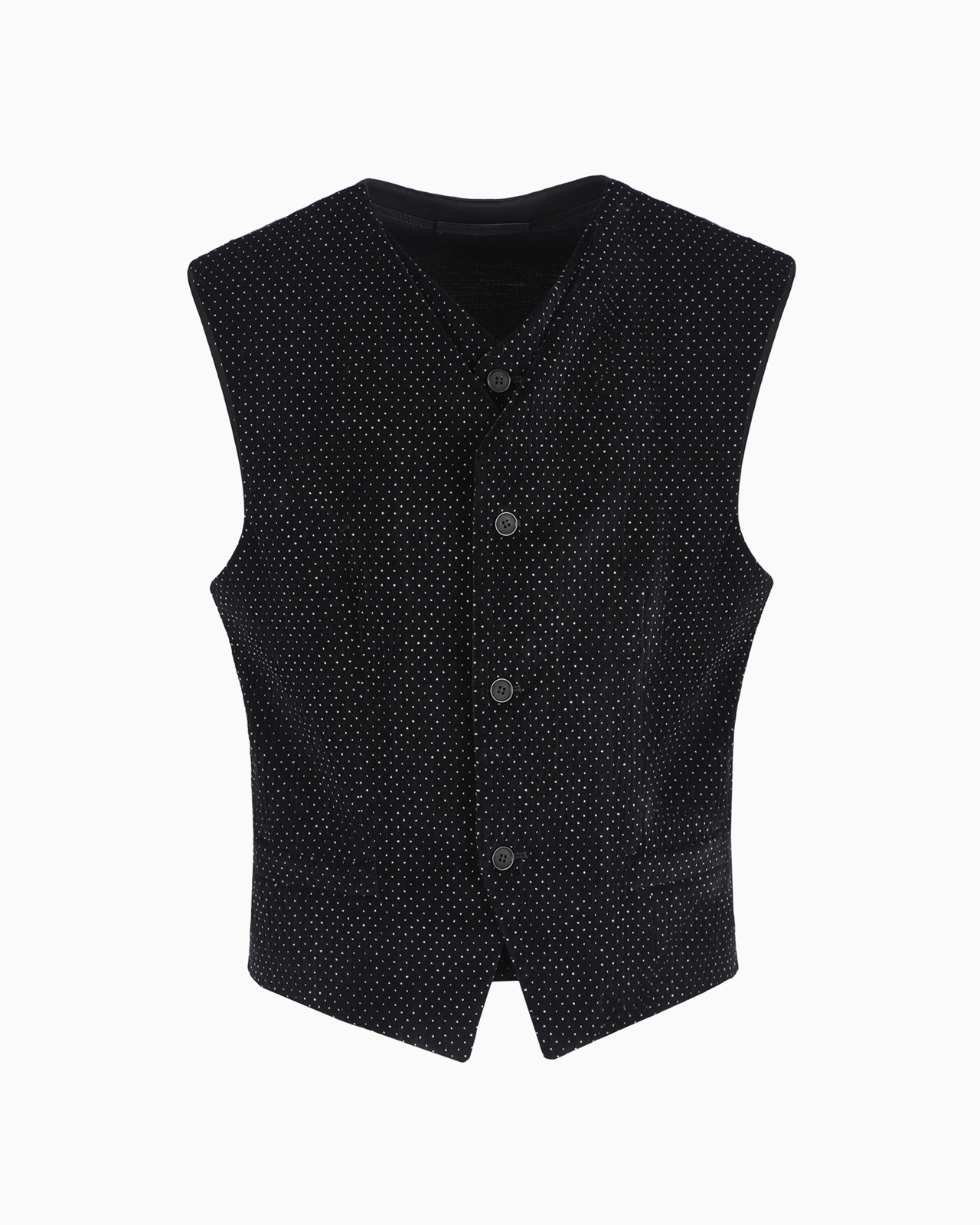 SINGLE-BREASTED WAISTCOAT IN SEERSUCKER VELVET WITH A POLKA-DOT MOTIF - 1